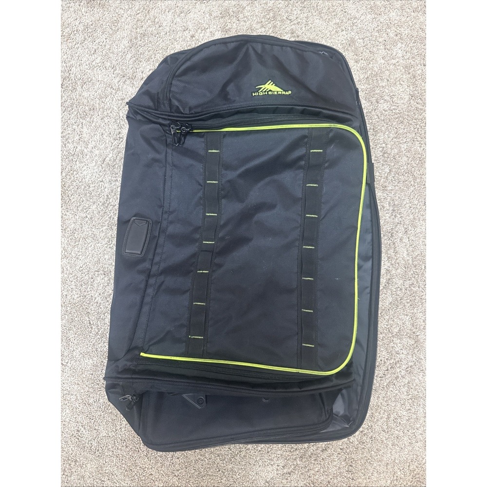 High Sierra Large Rolling Duffel Bag Black 30" Wheeled Travel Luggage Clean NICE